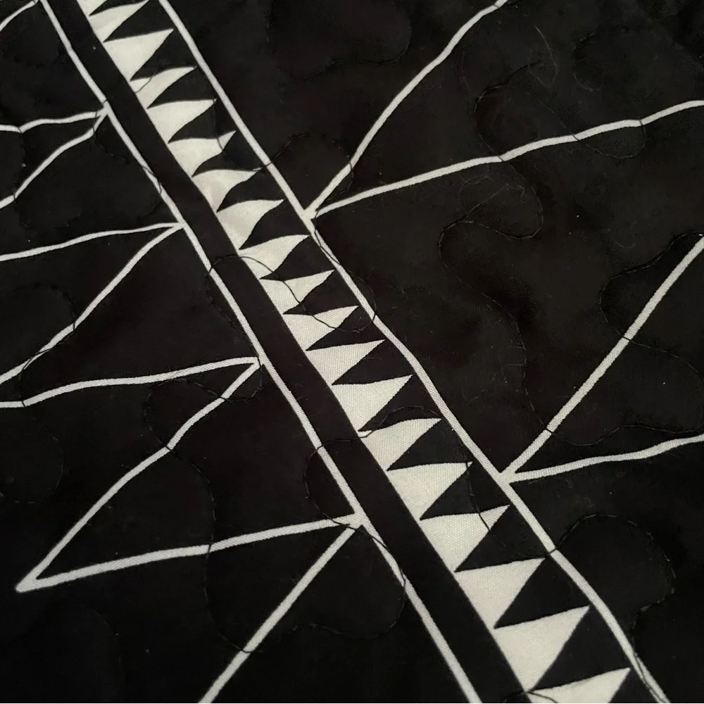 Andency Boho Tribal black and white quilted pillow shams set of two geometric